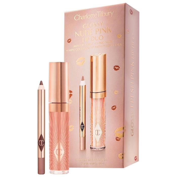 CHARLOTTE TILBURY - MINI GLOSSY PINK LIP GLOSS + LIP LINER SET